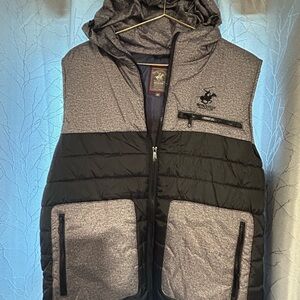 Beverly Hills Polo Club Gray and Black Quilted Vest